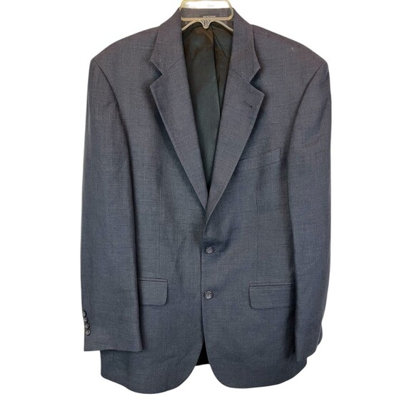 Robert Stock Signature Blue Linen Blend Suit Sport Coat Blazer  41R  Business - Picture 1 of 7